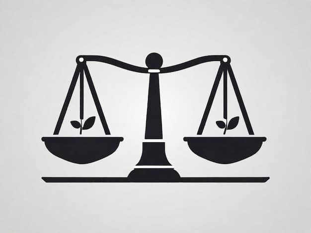 A stylized graphic depicting a seesaw balanced between 