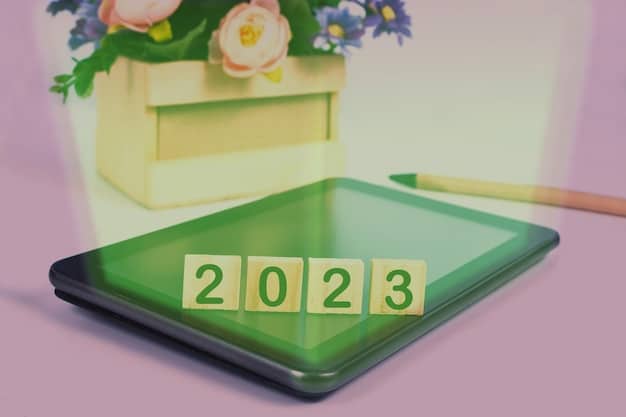 A graphic depicting a calendar with the year 2025 highlighted, alongside symbols of money and investment charts, representing the tax planning for the year.
